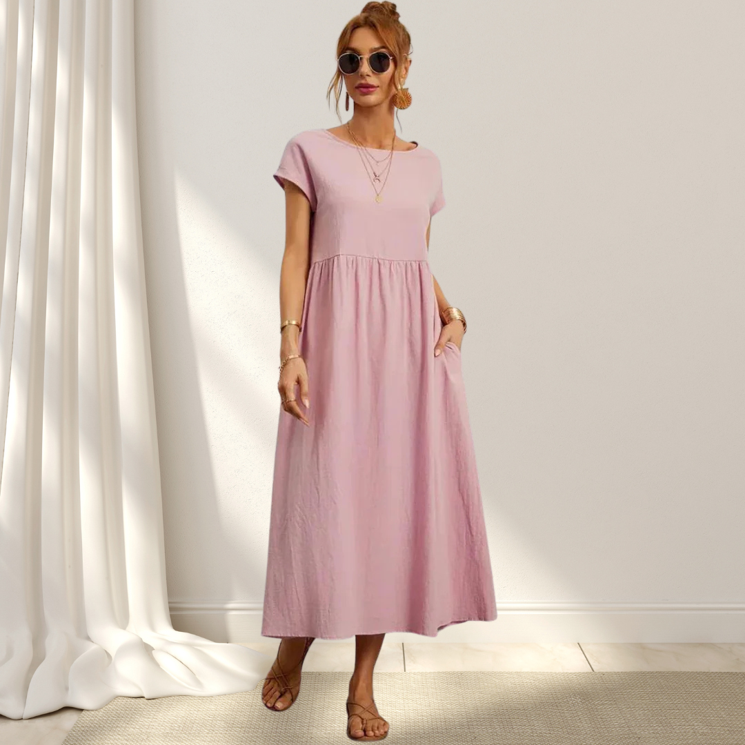 Clio™ – Elegant Sommarklänning – Lätt, Smickrande & Täcker Magen