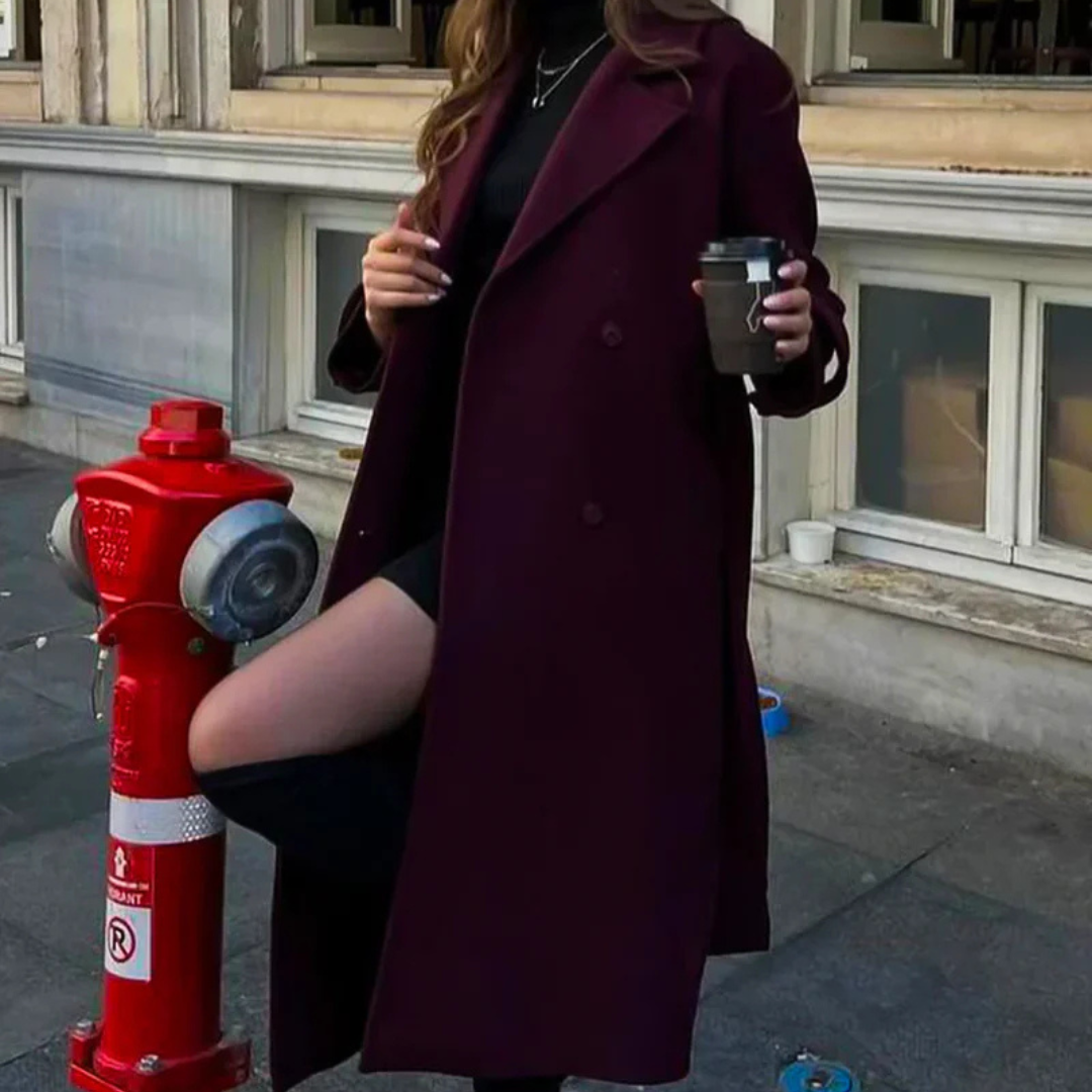 Merone™ - Elegant Klassisk Vinröd Kappa