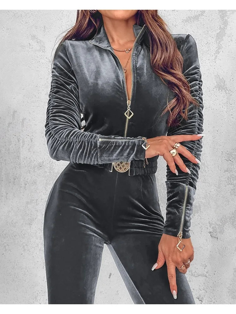 Scarlett™ - Elegant Velvet Jumpsuit