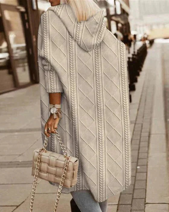 Saga™ - Mjuk Lång Kofta med Huva