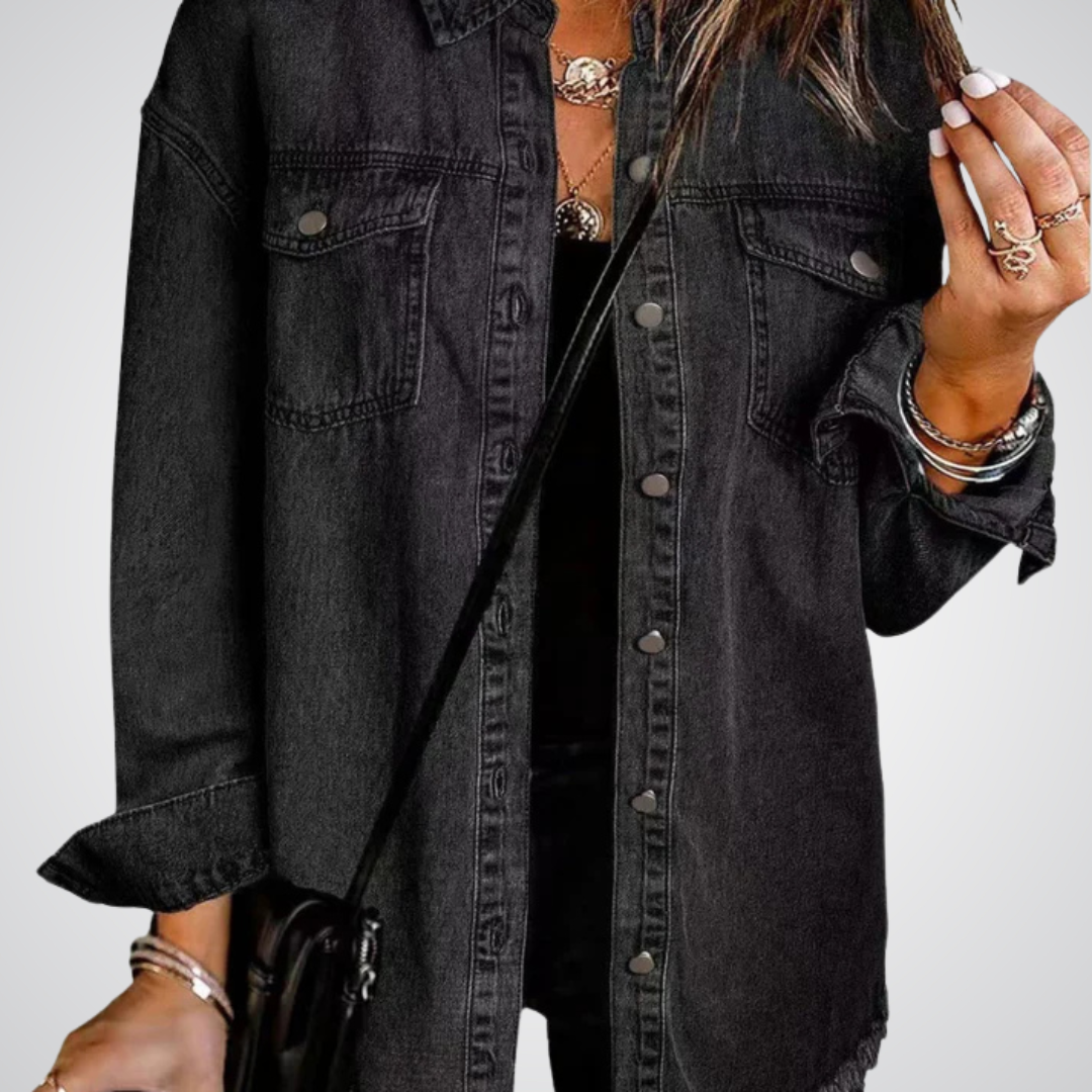 Mathilde™ - Premium Klassisk Jeansjacka med Magtäckning